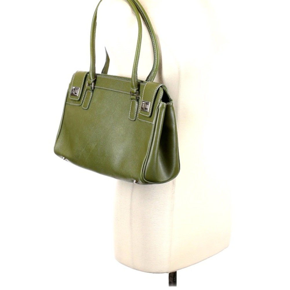 Rafe New York Leather Pea Green Classic Retro Shoulder Bag EUC